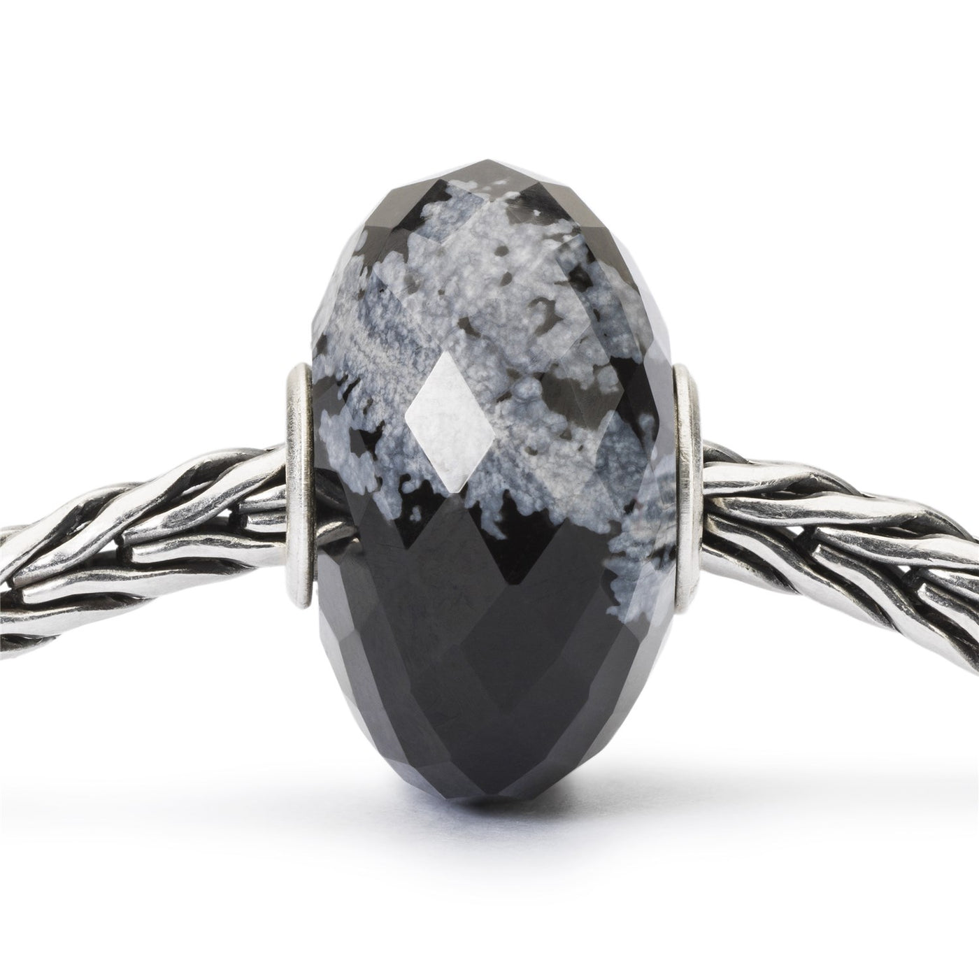 Snowflake Obsidian Facet Bead