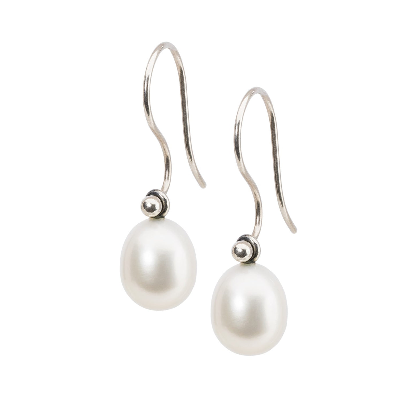 White Pearl Oval Earring Pendants