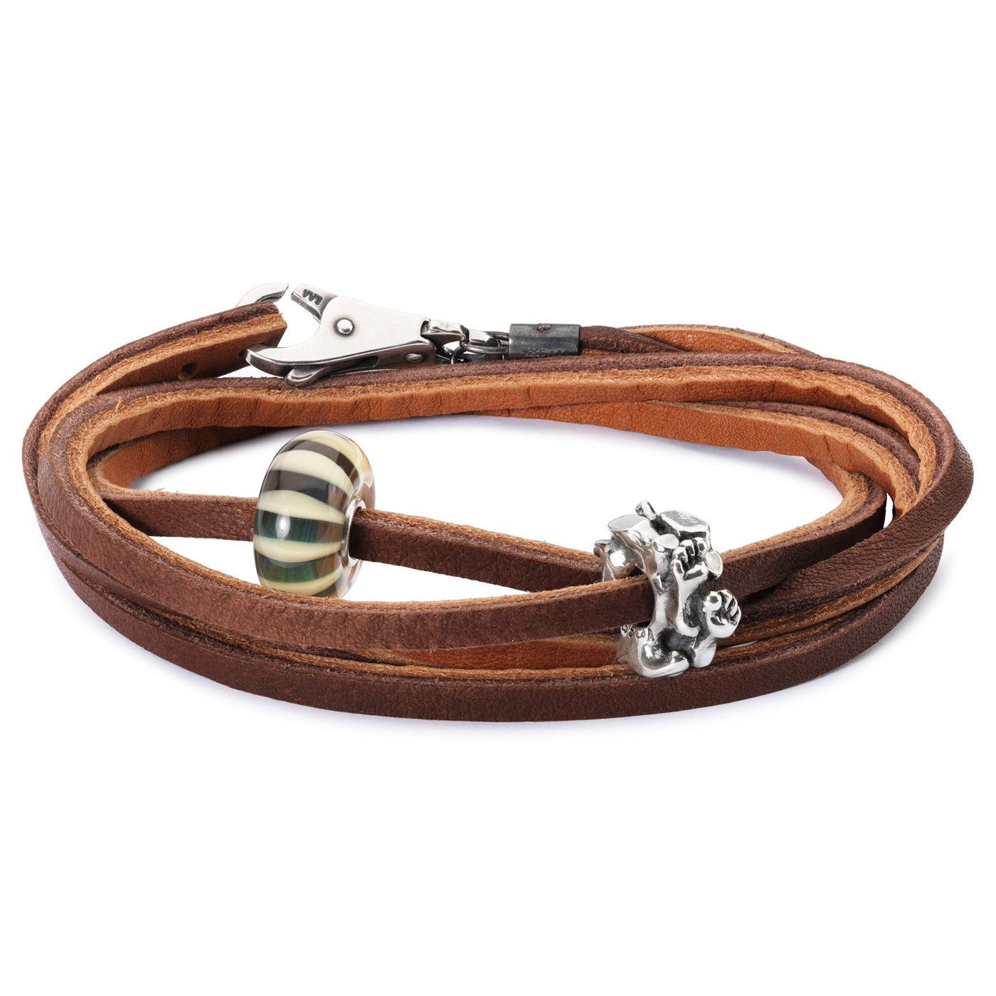 Leather Bracelet Light/Dark Brown