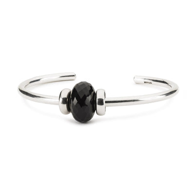 Black Onyx Silver Bangle