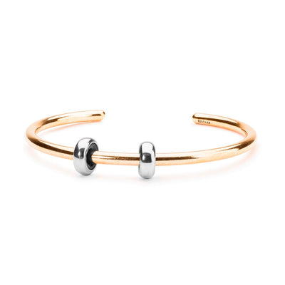 Gold Plated Bangle with 2 x Silver Spacers