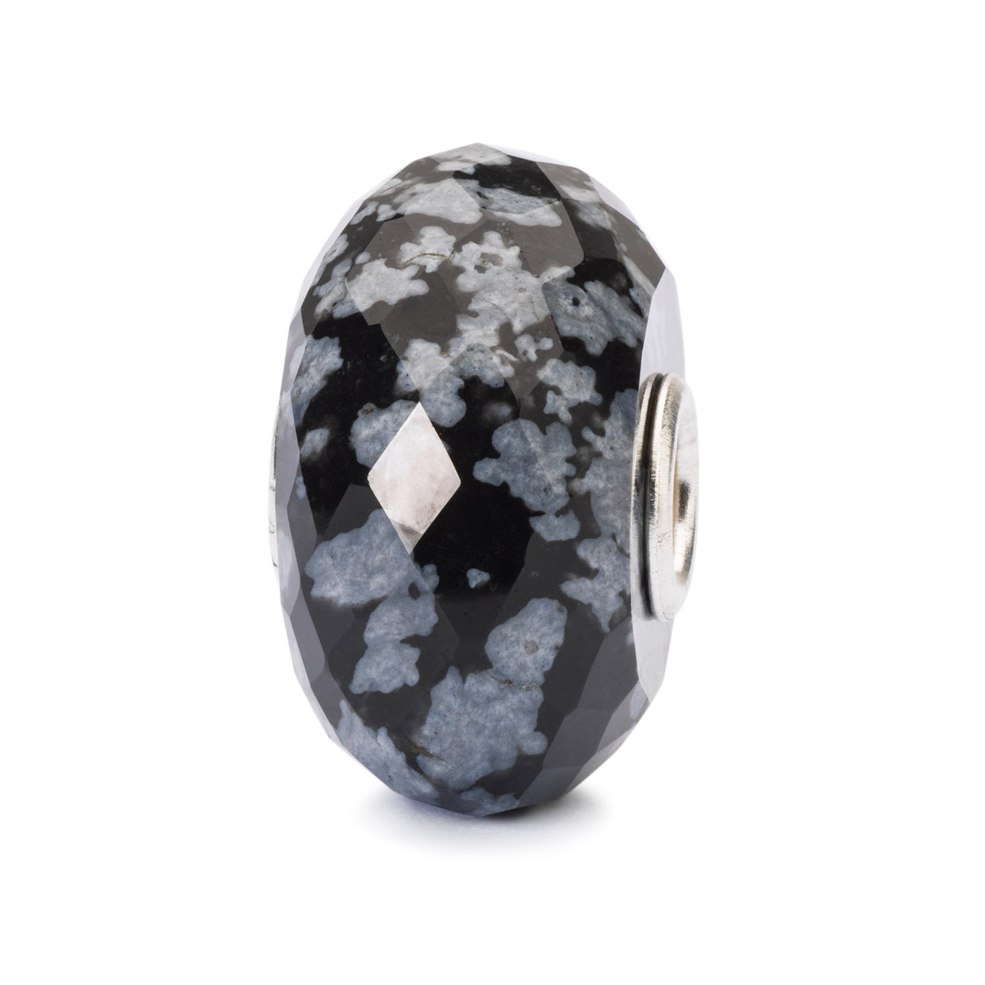 Snowflake Obsidian Facet Bead