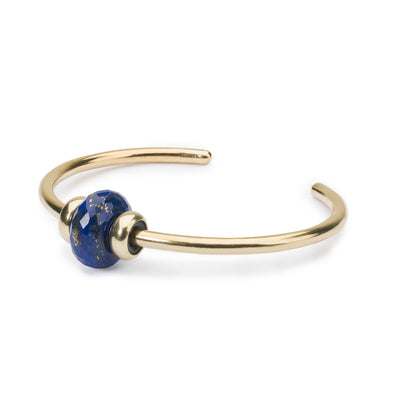 Brățară Deschisă Simplă din Argint placată cu Aur de 18Kt. cu Lapis Lazuli