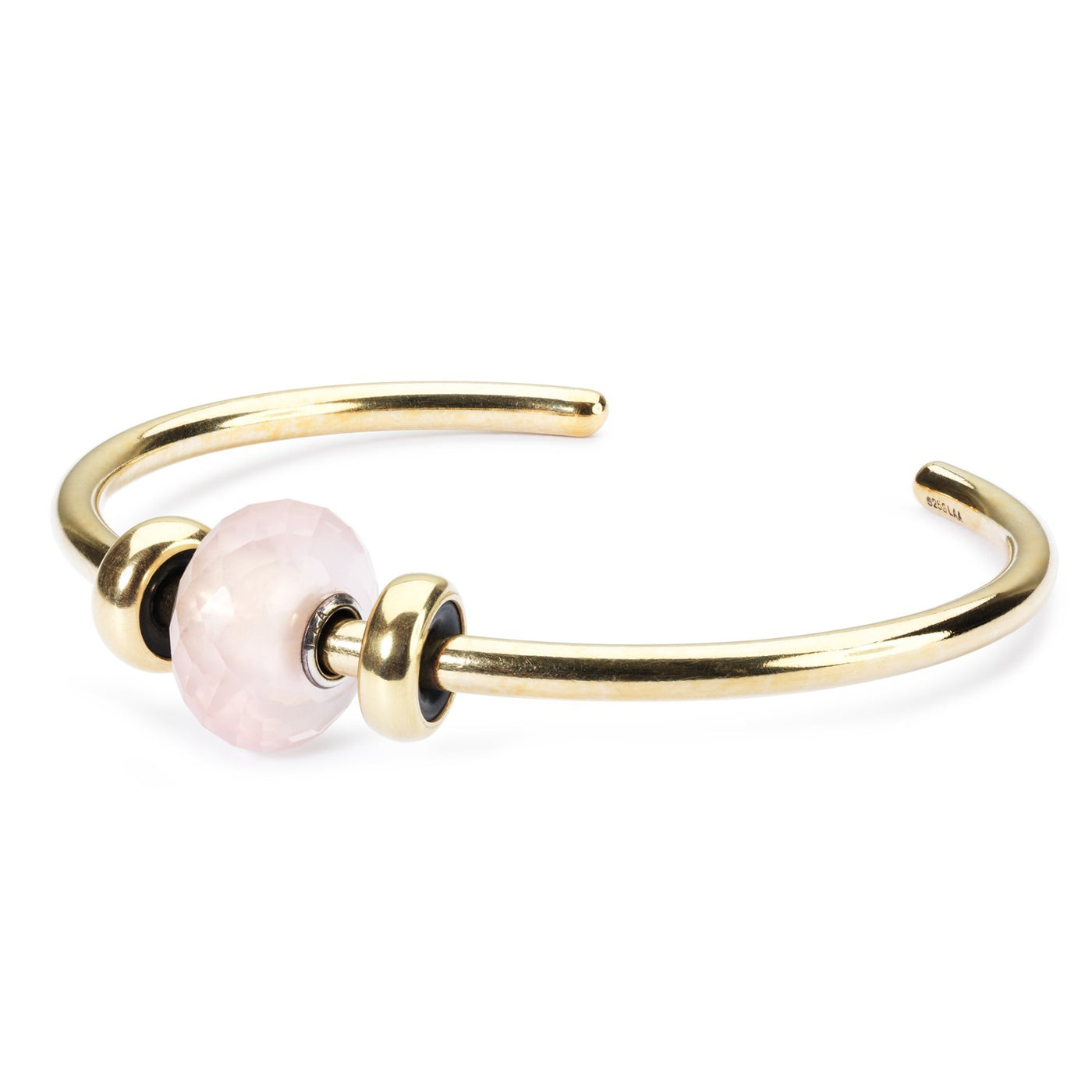 Gold Bangle with Rose Quartz