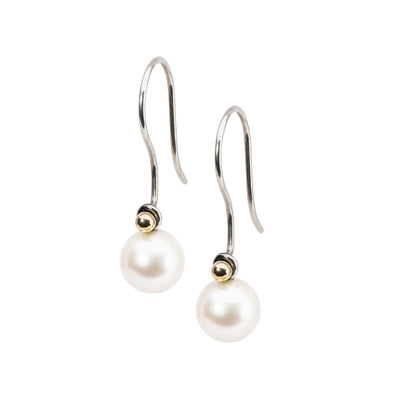 White Pearl Round Earring Pendants