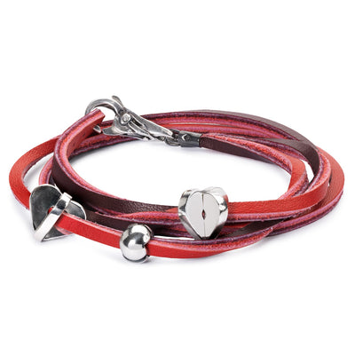 Leather Bracelet Red/Bordeaux