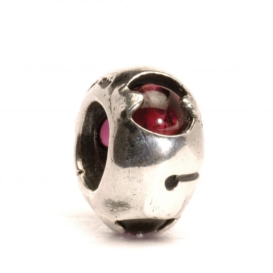 Silver Bead with Garnets